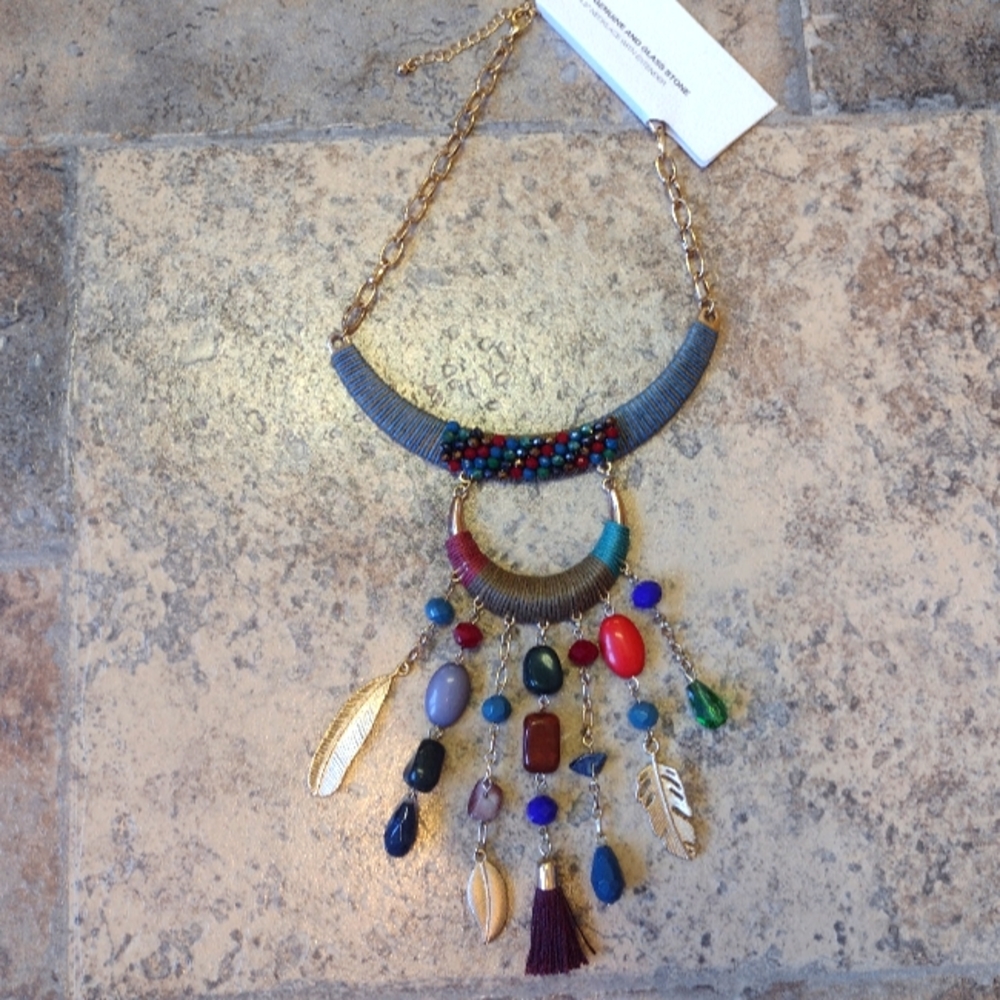 Bohemian statement necklace BNWT